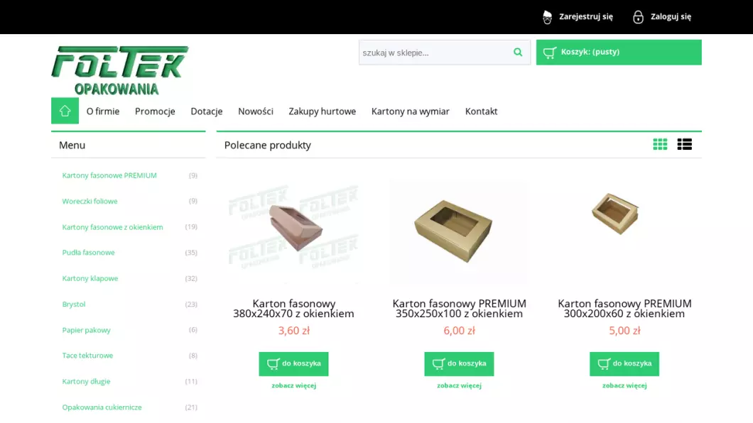 Producent opakowań kartonowychFoltek Opakowania