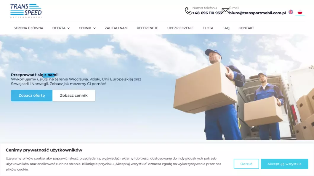 Firma przeprowadzkowa Wrocław - usługi transportowe TransSpeed